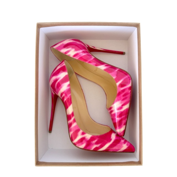 Christian Louboutin Pigalle Follies 120 Patent Glittart Shocking Pink - Picture 4 of 6